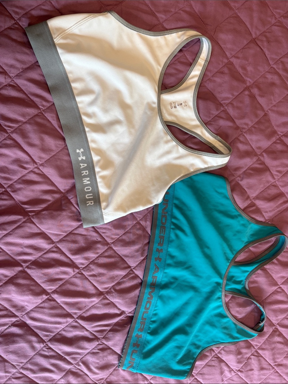 Under Armour White & Teal Women's Performance Sports Bra Duo
